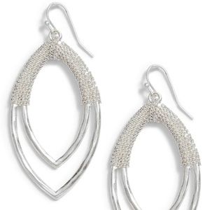 Canvas Chain Wrap Double Marquise Earrings